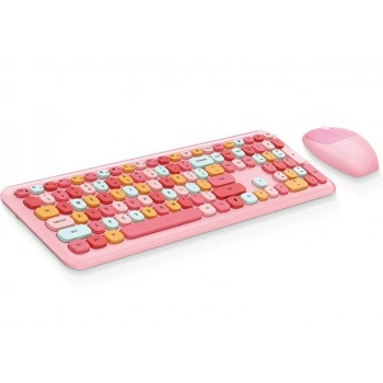 Mofii No666 Pembe Klavye Mouse Set
