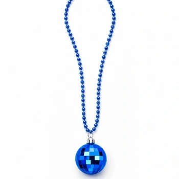 Retro Disko Topu Şekilli 80ler 90lar Mavi Renk Plastik Kolye