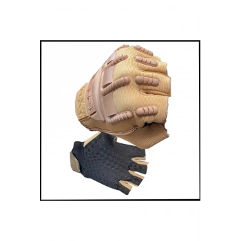 Uyguna-Yakala Parmaksız Eldiven Kum-D.031