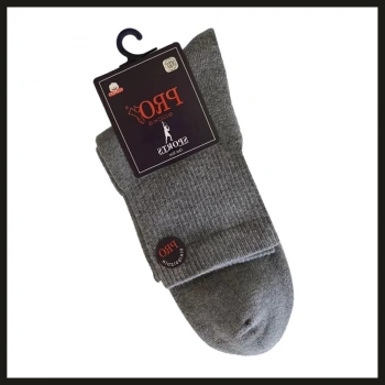 Uyguna-Yakala Açık Gri 41-44 Havlu Erkek Patik Çorabı-RAP.155