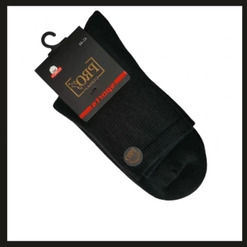 Uyguna-Yakala Siyah 41-44 Havlu Erkek Patik Çorabı-RAP.140