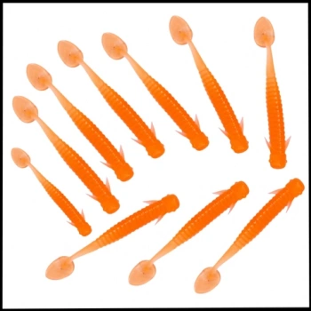 Uyguna-Yakala 1g 50mm -10 Adet  Silikon Kurt Yem - Karides Kokulu- Turuncu-1015-ORA