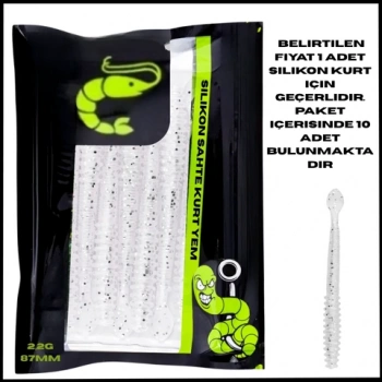 Uyguna-Yakala 2,2g 87mm - Gümüş UV Boyalı Silikon Sahte Kurt Yem - 1041-WH