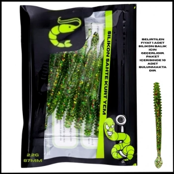 Uyguna-Yakala 2,2g 87mm Silikon Sahte Kurt Yem - 1041-CGGR