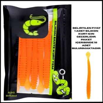 Uyguna-Yakala 2,2g 87mm -  Turuncu- UV Boyalı Silikon Sahte Kurt Yem -1041-ORA