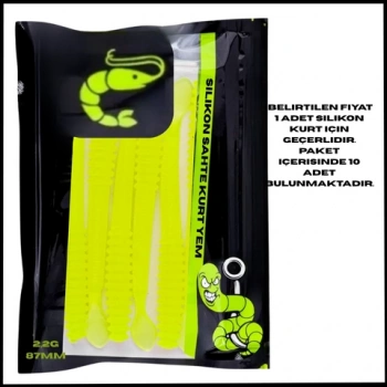 Uyguna-Yakala 2,2g 87mm -  Yeşil- UV Boyalı Silikon Sahte Kurt Yem -1041-FLG
