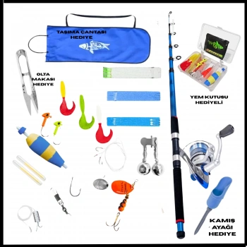 Uyguna-Yakala 270cm Kamış 30-60GR / 3000lik Tam Takım Kıyı Olta Seti -  Olta Makinesi - Taşıma Çantalı-270-LX30