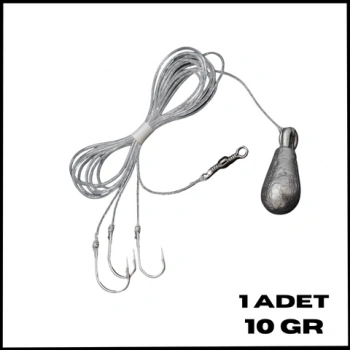 Uyguna-Yakala 10 gr-3 İğneli Kurşunlu Fırdöndülü Dip Beden Oltası Takımı-TAK.152