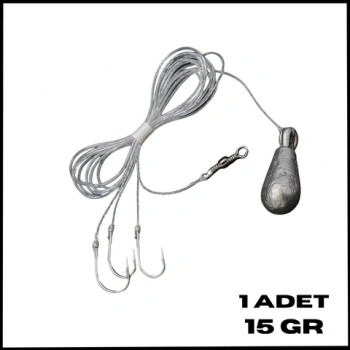 Uyguna-Yakala 15 gr-3 İğneli Kurşunlu Fırdöndülü Dip Beden Oltası Takımı-TAK.157