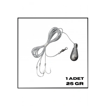 Uyguna-Yakala 25 gr-3 İğneli Kurşunlu Fırdöndülü Dip Beden Oltası Takımı-TAK.153