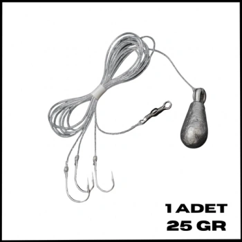 Uyguna-Yakala 25 gr-3 İğneli Kurşunlu Fırdöndülü Dip Beden Oltası Takımı-TAK.153