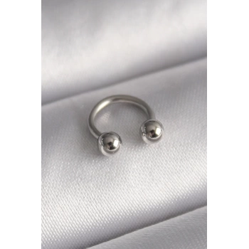 Uyguna-Yakala 316L Çelik Gümüş Renk Halka Model Topçuk Piercing - TJ-PR1369