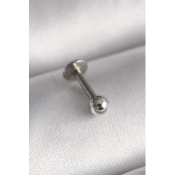 Uyguna-Yakala 316L Çelik Gümüş Renk Topçuk Piercing - TJ-PR1368