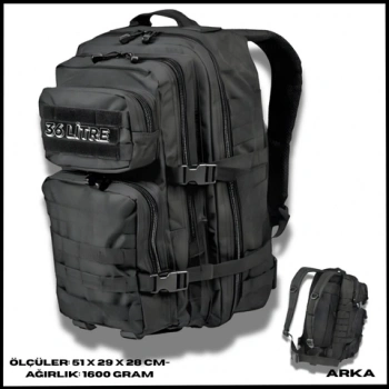 Uyguna-Yakala  36 lt Siyah Sırt Çantası  -TA.336