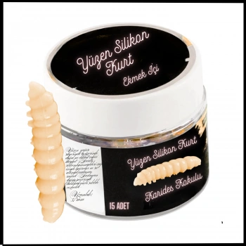 Uyguna-Yakala 37mm - Karides Kokulu - Ekmek İçi  - Yüzen Silikon Kurt - Parıltı Alabalık Yemi - H-1096