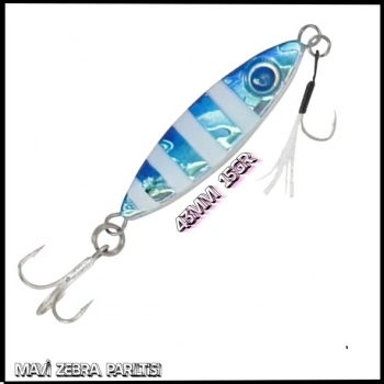 Uyguna-Yakala 43mm 15gr -Mavi Zebra Parıltısı Metal  Yem - YEM.788