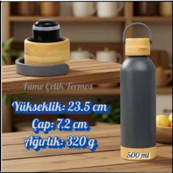 Uyguna-Yakala 500 ml -Füme Çelik Termos-ERM.174