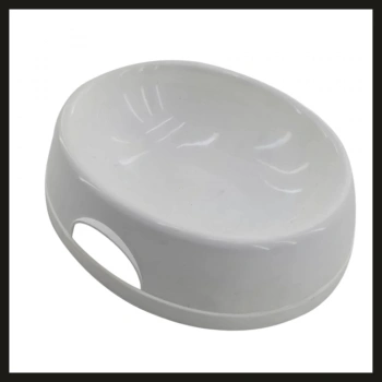 Uyguna-Yakala Beyaz Tekli Kedi/köpek Mama Kabı-EVCL.109