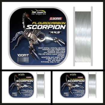 Uyguna-Yakala 100 Mt 0.23 Mm Akajima Scorpion Fluorocarbon Misina-PO.226