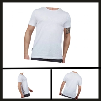 Uyguna-Yakala Beyaz (600400) Alpinist Basic Erkek Pamuklu T-shirt-TSH.442