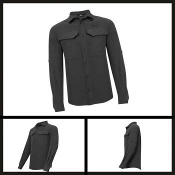 Uyguna-Yakala Alpinist Natriks Uzun Kollu Erkek Gömlek Antrasit (600702)