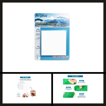 Uyguna-Yakala Beyaz Argeus 4 Adet Fiber Çanta Delik Tamir Yaması-DIR.127