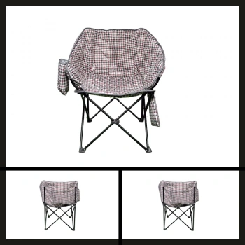 Uyguna-Yakala Kare Desenli Argeus Balcony Comfort Katlanabilir Kamp Sandalyesi-TAB.065