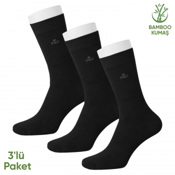 Uyguna-Yakala Bambu Erkek Soket Çorap - 3 Çift - Dikişsiz - Biga - 17619 - Set 3