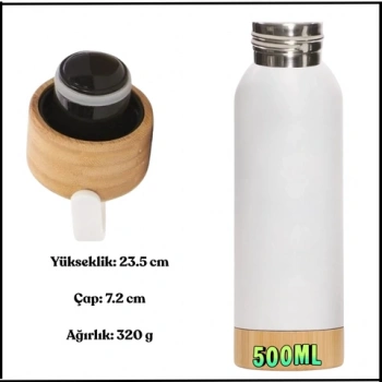 Uyguna-Yakala 500ml -Beyaz Çelik Termos-ERM.167