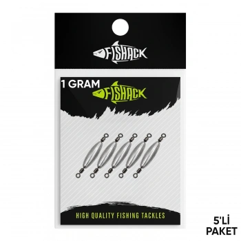 Uyguna-Yakala Çift Taraflı Fırdöndülü Kurşun - Fishack - 1 Gram (5li)