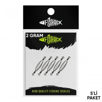 Uyguna-Yakala Çift Taraflı Fırdöndülü Kurşun - Fishack - 2 Gram (5li)