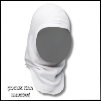 Uyguna-Yakala Çocuk Kar Maskesi - Beyaz-1016-B