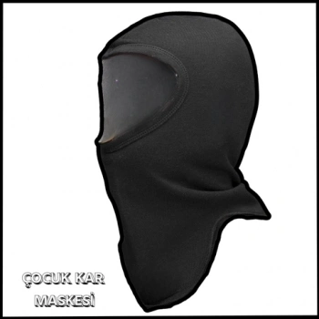 Uyguna-Yakala Çocuk Kar Maskesi Siyah-1016-S