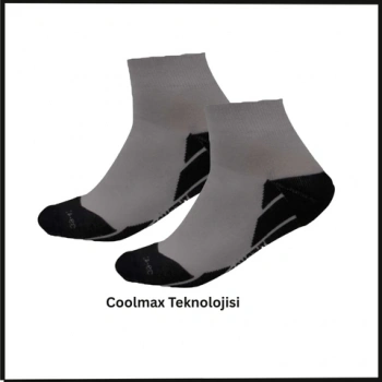 Uyguna-Yakala Coolmax Kısa Termal Çorap - Gri-MFM.634