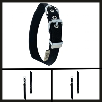 Uyguna-Yakala Siyah 2.0*30-35 Cm  Dokuma Boyun Tasması-SMA.325