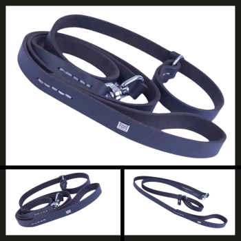 Uyguna-Yakala Doggie Yağlı Derili Eğitim Gezdirme Tasması Kahve 1.1*180 cm (YEGT11 M)