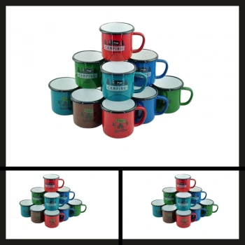 Uyguna-Yakala Açık Beyaz Eb-330 Emaye Bardak-MLZ.219