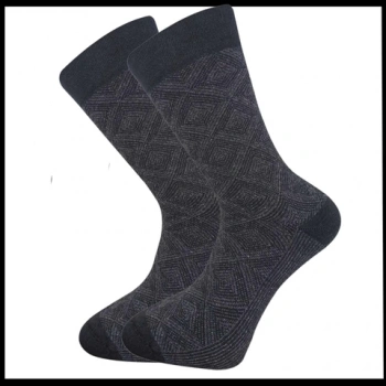 Uyguna-Yakala Erkek Çorabı Antrasit Pamuklu Havlu Kışlık-RAP.380