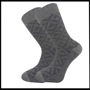 Uyguna-Yakala Erkek Çorabı Gri Pamuklu Havlu Kışlık -RAP.378