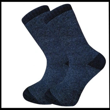 Uyguna-Yakala Erkek Çorabı Lacivert Kuzu Yünü Havlu-RAP.386