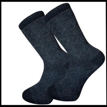 Uyguna-Yakala Erkek Çorabı Lacivert Kuzu Yünü Havlu-RAP.390