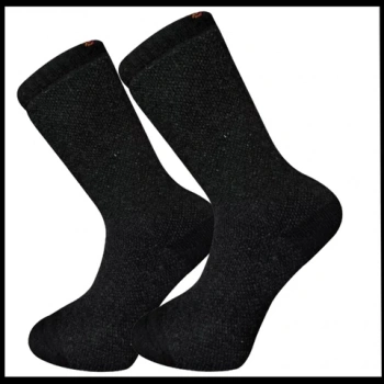 Uyguna-Yakala Erkek Çorabı Siyah Kuzu Yünü Havlu-RAP.384