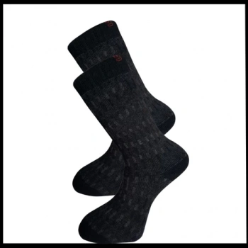 Uyguna-Yakala Erkek Çorabı Siyah Kuzu Yünü Havlu -RAP.394