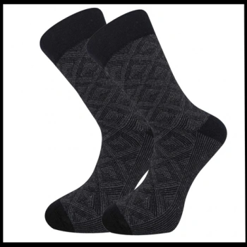 Uyguna-Yakala Erkek Çorabı Siyah Pamuklu Havlu Kışlık-RAP.381