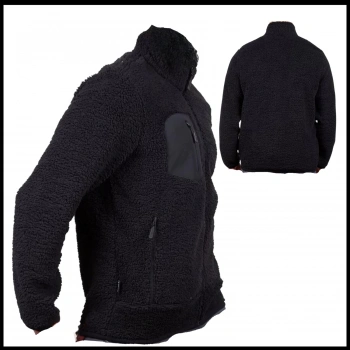 Uyguna-Yakala Erkek Polar Mont Siyah -KAB.707