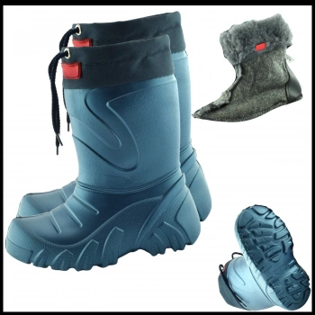 Uyguna-Yakala Eva Çocuk Yağmur Çizmesi  Kürklü Lacivert-ME.056