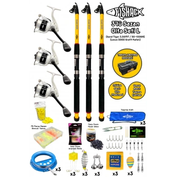 Uyguna-Yakala  3.30MT/50-100GR 3lü Sazan Olta Seti L -LER.075