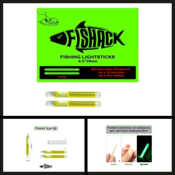 Uyguna-Yakala Çiftli 45*39mm 10 Adet Fishack Jel Balıkçı Fosfor-MAL.428
