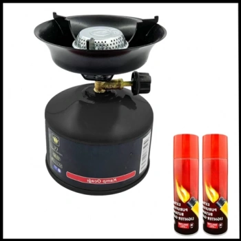 Uyguna-Yakala Gazı Seti Siyah Kamp Ocağı ve Çakmak-YKT.203