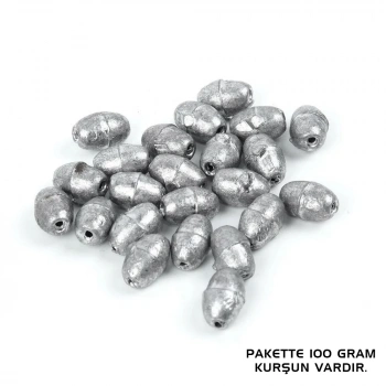 Uyguna-Yakala Gezer Olta Kurşunu - Kıstırma (Zeytin) Kurşun -  4 Gram - 100 Gr Paket